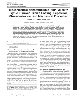 Biocompatible nanostructured high-velocity oxyfuel sprayed titania
