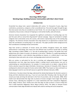 Hero Dogs White Paper Working Dogs