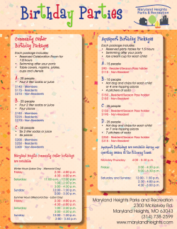 information on our Birthday Party Packages.