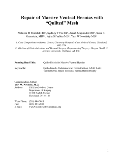 Repair of Massive Ventral Hernias with &ldquo;Quilted&rdquo; Mesh