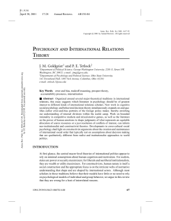 psychology and international relations theory