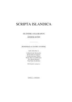 Scripta Islandica 60 (2009)