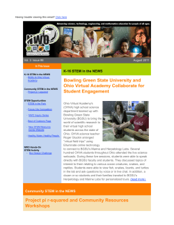 NWO STEM Newsletter August 2011 - Bowling Green State University