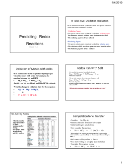 Predicting Redox Reactions