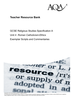 GCSE Religious Studies (Specification A) Exemplar scripts
