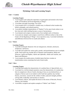 Mythology - Chetek-Weyerhaeuser School District