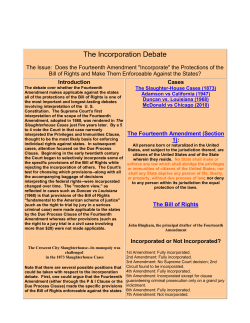 The Incorporation Debate - Lifelong Learning Academy