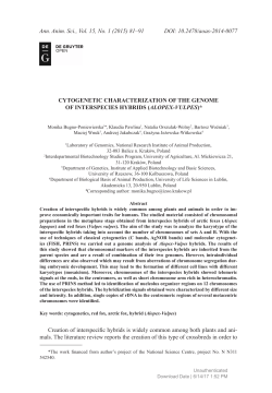 Cytogenetic Characterization of the Genome of Interspecies Hybrids