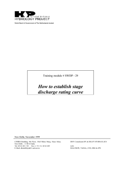 Establishing stage discharge rating curve