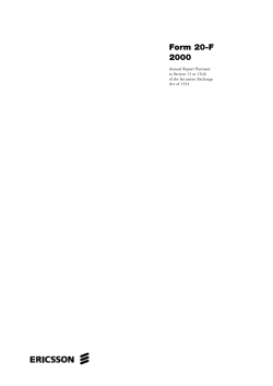 Form 20-F 2000 - Ericsson (www.ericsson.com)