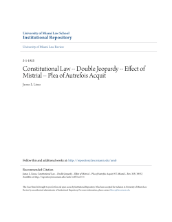 Effect of Mistrial - University of Miami School of Law Institutional