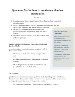 Quotation Marks: how to use them with other punctuation