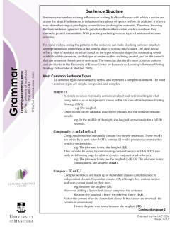 G ra mmar - University of Manitoba