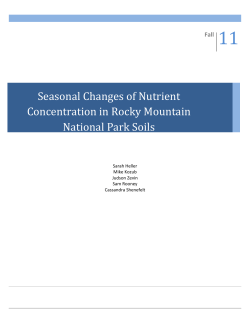 Seasonal Changes of Nutrient Concentration in Rocky Mountain