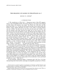 THE MEANING OF MORFH IN PHILIPPIANS 2:6&ndash;7 dennis w. jowers