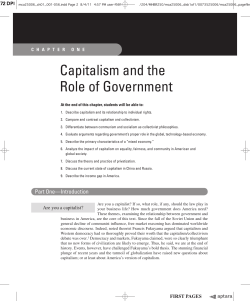 Chapter One Capitalism and the Role of Government