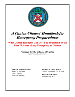 Canton Citizens` Handbook for Emergency