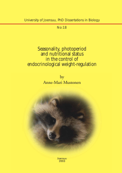 Seasonality, photoperiod and nutritional status in the control of