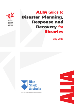 ALIA Guide to Disaster Planning, Response and Recovery for libraries