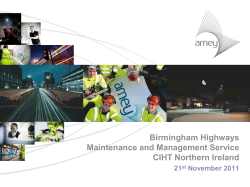 Birmingham Highways Maintenance and Management Service CIHT
