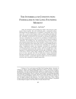 the interbellum constitution: federalism in the