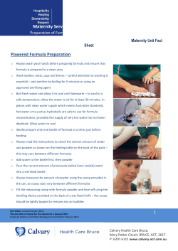 Preparation of Formula for your Baby