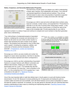 Supporting my Child`s Mathematical Growth in Fourth Grade