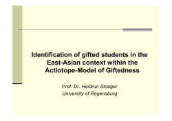 Identification of gifted students in the East