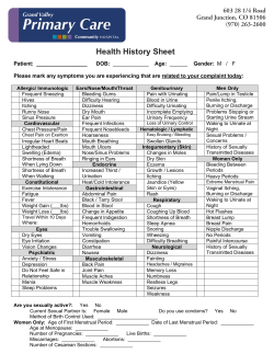 Health History Form - Grand Valley Primary Care