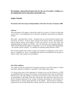 Developing a theoretical framework for the use of creative writing as