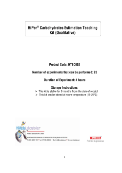 HiPer&reg; Carbohydrates Estimation Teaching Kit (Qualitative)