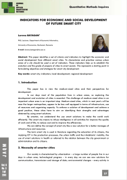 INDICATORS FOR ECONOMIC AND SOCIAL DEVELOPMENT OF