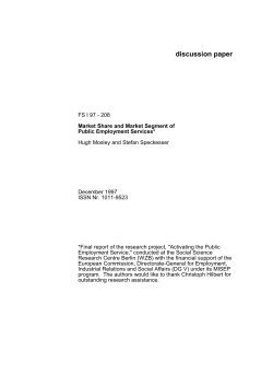 Market share and market segment of public employment services.