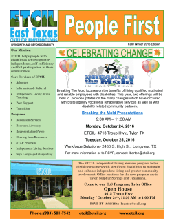 etcil 2016 - East Texas Center for Independent Living