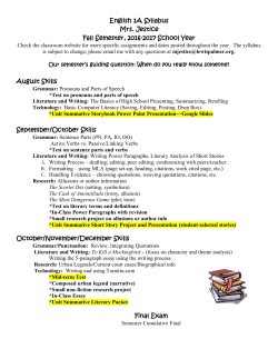 English 1-A Syllabus - Lewis