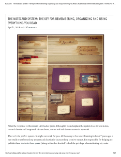 8/23/2016 The Notecard System: The Key For