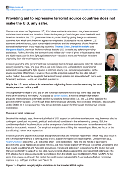 Providing aid to repressive terrorist source countries does not make