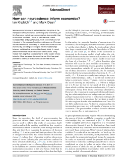 How can neuroscience inform economics?