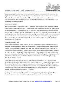 CONVERSATION CAF&Eacute; VARIATIONS