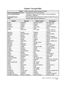 English I Through ESOL - The School District of Palm Beach County