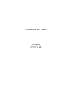 Social Classes in the Salem Witch Trials