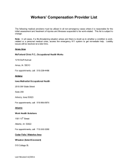 Workers` Compensation Provider List