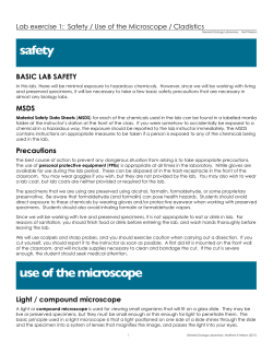 safety use of the microscope