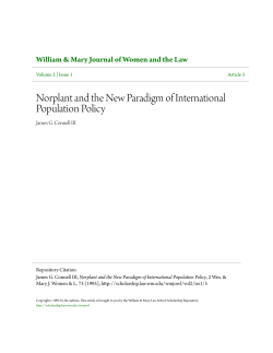 Norplant and the New Paradigm of International Population Policy