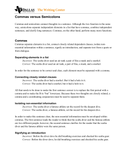 Commas versus Semicolons - The University of Texas at Dallas
