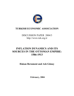 inflation dynamics and its sources in the ottoman empire: 1586-1913
