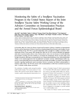 Monitoring the Safety of a Smallpox Vaccination Program in the