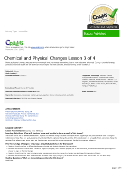 Chemical and Physical Changes Lesson 3 of 4