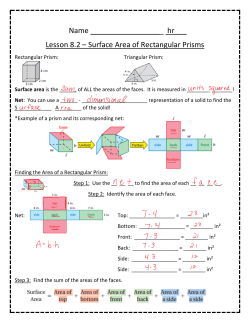 Name hr___ Lesson 8.2 – Surface Area of Rectangular Prisms