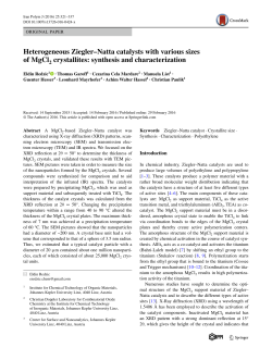 Heterogeneous Ziegler&ndash;Natta catalysts with various sizes of MgCl2